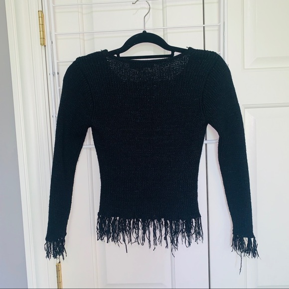 Marco G black tie up cropped sweater - Picture 6 of 7